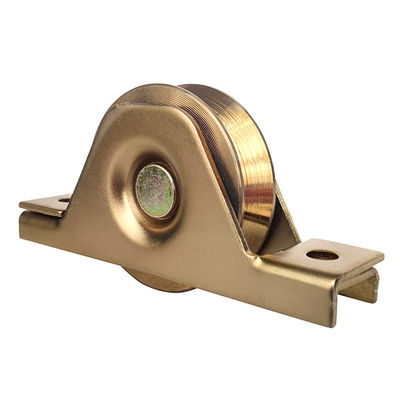 Nhiều kích thước khác nhau Bánh xe đỡ cổng trượt bằng thép mạ kẽm chịu lực V rãnh với giá đỡ bên trong