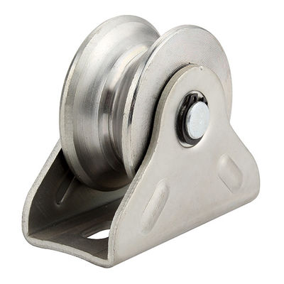 Bánh xe cổng trượt bằng thép không gỉ 4 &quot;Vòng bi kép 101,6mm U và V rãnh