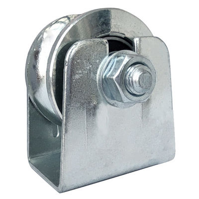 nhiều kích thước khác nhau vòng bi tròn U rãnh kép Bánh xe đỡ cổng trượt mạ kẽm với giá đỡ điều chỉnh bên ngoài