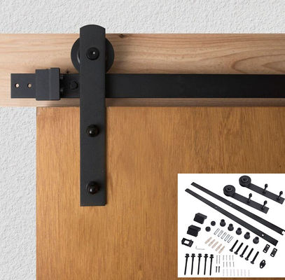 I Shape Black Barn Door Hardware Track Kit for Single Door