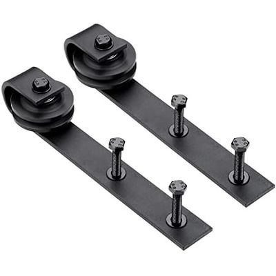 Màu đen mộc mạc Cơ bản Cổ điển Trượt Cửa Barn Bộ phần cứng J Hình dạng