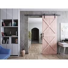 Phần cứng cửa chuồng trượt 7,5 Ft sơn tĩnh điện màu đen với đường ray 2m