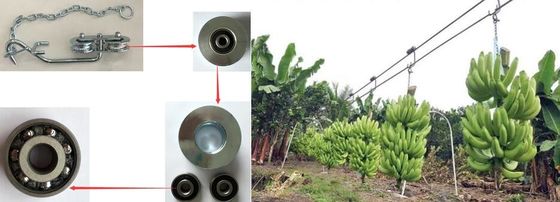 Sắt chuối Cáp treo Con lăn kẽm Bạc Trang trại Chuối Xe đẩy Ròng rọc con lăn
