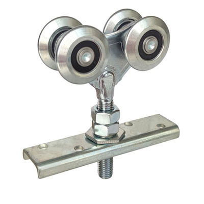 Công nghiệp Đường trượt Con lăn Treo Barn Cửa Đường sắt Bánh xe Đường đôi Đường kính 38mm