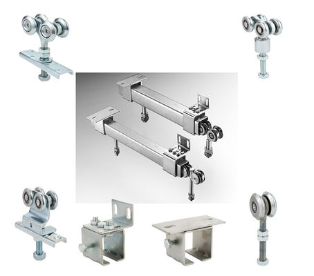 Cửa treo bằng gỗ mạ kẽm Đường ray con lăn Tải trọng 200KG với 4 con lăn hoặc 2 con lăn kim loại