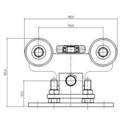 60mm với tấm cố định có thể điều chỉnh vận chuyển cổng công xôn 5 bánh