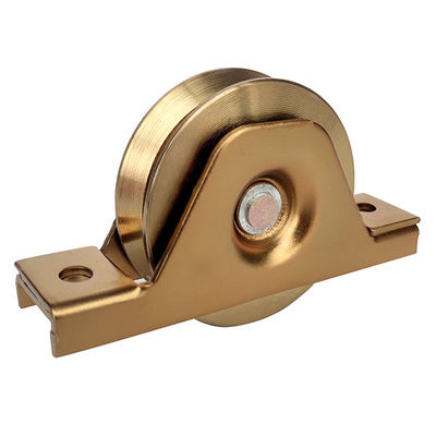 Nhiều kích thước khác nhau Bánh xe đỡ cổng trượt bằng thép mạ kẽm chịu lực Y rãnh với giá đỡ bên trong