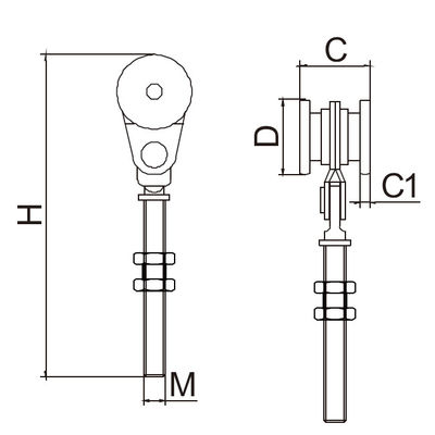 Hệ thống cổng treo Hệ thống con lăn cửa xe đẩy Giá treo con lăn