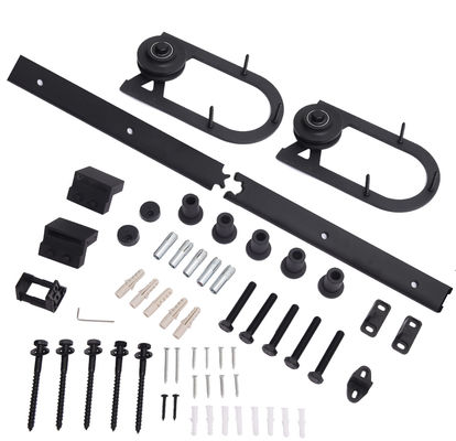 Đường ray cửa thanh mạ kẽm 2m 96 inch Lớp phủ khối Thanh gỗ trượt
