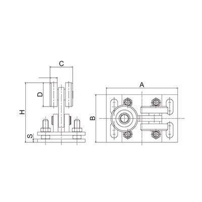 68mm thép công xôn trượt cổng bánh xe lăn 3 bánh xe kẽm trắng