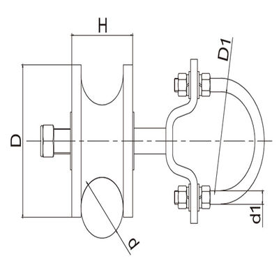 6 &quot;Square Post X 2&quot; Nylon Cantilever Gate Con lăn Bánh xe cho Cổng liên kết chuỗi ống vuông