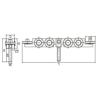 Xe tải nội bộ Treo cửa Con lăn 10 bánh Xe hướng dẫn Cổng trục Bánh xe JNK