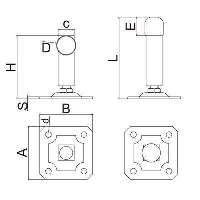 Mặt đất 80mm Lắp đặt chốt chặn cổng lăn cho ô tô gia súc với tấm đáy cao su