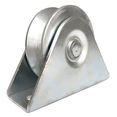 Bánh xe cổng trượt rãnh 4 inch 100mm v với giá đỡ Vòng bi kép Thép mạ kẽm