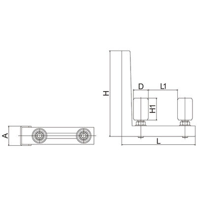 Khung dẫn hướng cổng trượt 40x60mm Điều chỉnh nylon trắng đen 90 độ