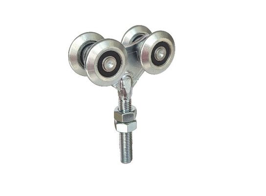 Con lăn treo cửa trượt 44mm 1,73 &quot;Sắt kẽm trắng có bạc đạn