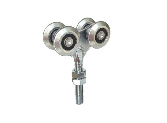 Con lăn treo cửa trượt 44mm 1,73 &quot;Sắt kẽm trắng có bạc đạn