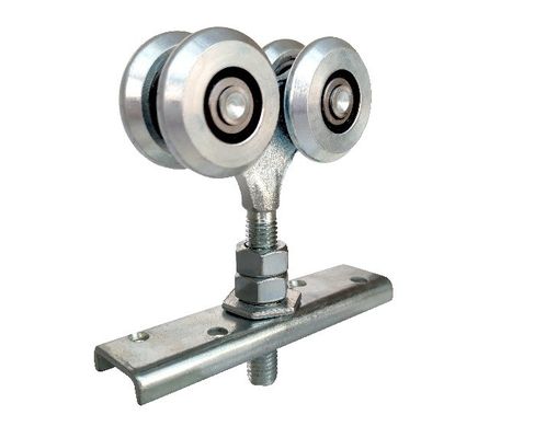 Con lăn treo cửa trượt 44mm 1,73 &quot;Sắt kẽm trắng có bạc đạn