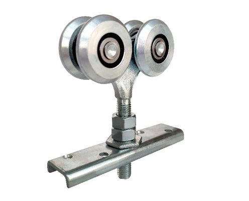 Con lăn treo cửa trượt 44mm 1,73 &quot;Sắt kẽm trắng có bạc đạn