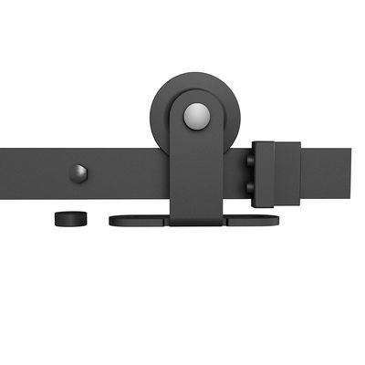 Single door  Wooden door Black  Diamond iron powder coated sliding hardware