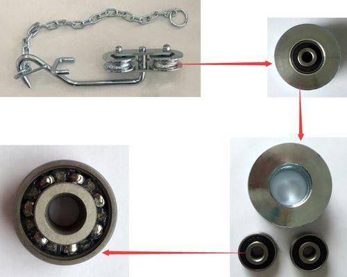 Hệ thống con lăn cáp kẽm trắng chuối với chuỗi vòng bi chịu lực nặng D64mm