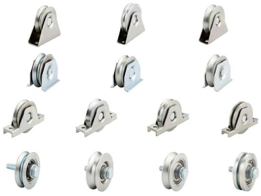 Khung hình thang ròng rọc cửa cuốn mang bộ dụng cụ phần cứng ròng rọc cửa sắt