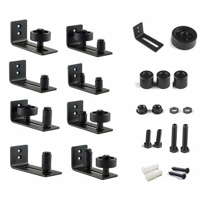 8 Trong 1 Cửa Barn Phần cứng ở dưới Con lăn có thể điều chỉnh Hướng dẫn sàn Sàn treo tường