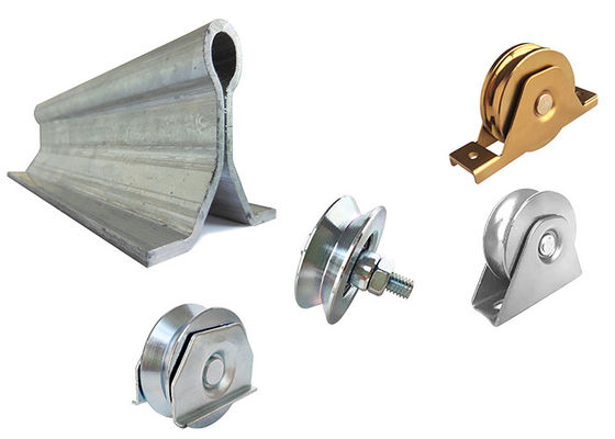 Sàn kim loại Chốt xuống Cổng trượt Theo dõi Phần cứng và Bánh xe Nhúng hình dạng U Rãnh