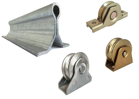 Sàn kim loại Chốt xuống Cổng trượt Theo dõi Phần cứng và Bánh xe Nhúng hình dạng U Rãnh