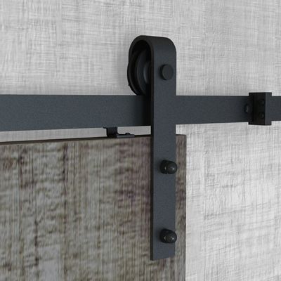 Bộ phần cứng cửa đôi bên trong chuồng màu đen mờ treo tường