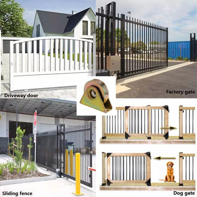 Bánh xe cổng cán nặng mạ kẽm Gấp vàng Bạc đen