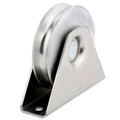 Bánh xe cổng trượt rãnh chữ U mạ kẽm với giá đỡ bên trong