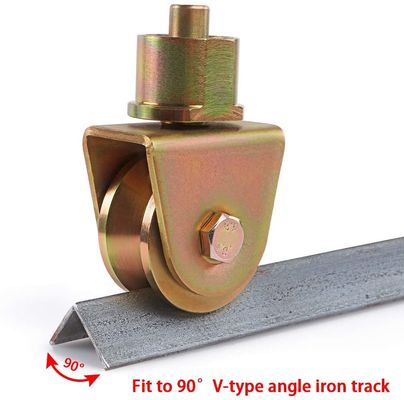 Bánh xe cổng trượt 2 inch V rãnh với thân xoay 360 độ