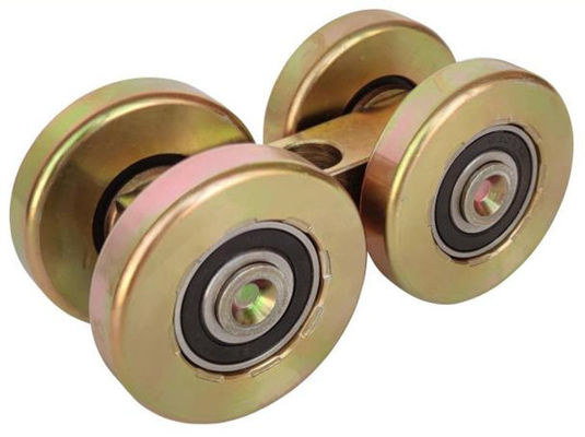 Con lăn cửa gấp bằng kẽm màu vàng 48mm với một khối lỗ trung tâm