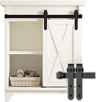 Tủ cửa đôi Bộ phần cứng cửa mini Barn 8ft 10ft Đen