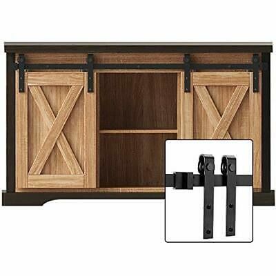 Bộ phần cứng cửa mini Barn có dây đeo cổ điển màu đen 6 Ft cho cửa gỗ đôi