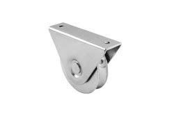 Bánh xe cổng trượt rãnh 2 inch Y U V mạ kẽm có giá đỡ