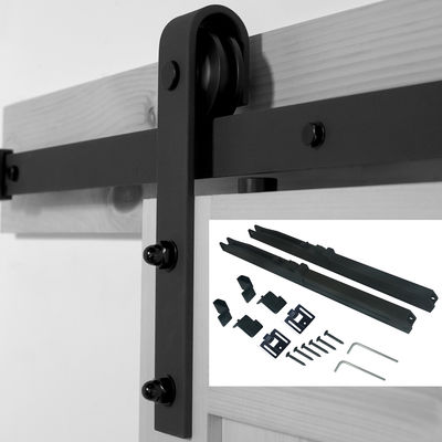 Trượt nhẹ Đóng dây đeo Bộ phần cứng cửa cuốn Barn Màu đen