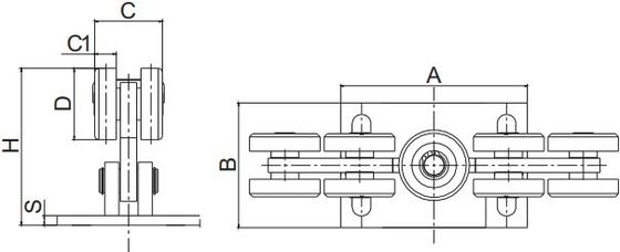 Kẽm bạc Cantilever / Cổng trượt Xe lăn Vận chuyển hạng nặng